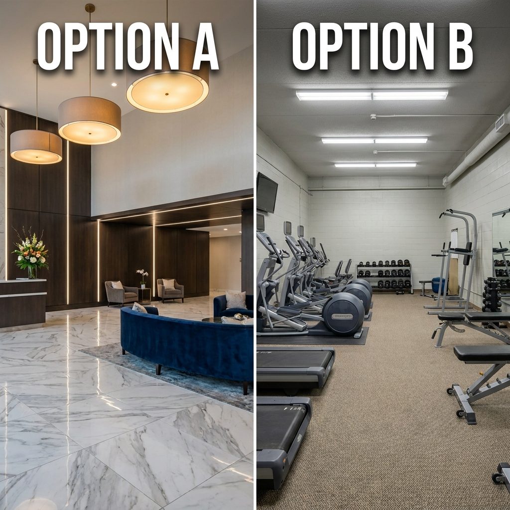 The two options, labelled A and B