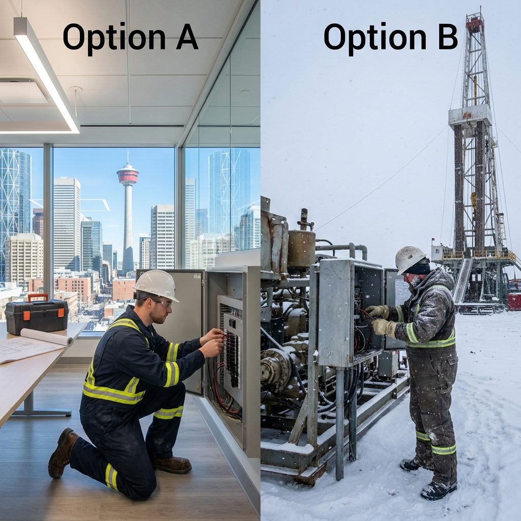 The two options, labelled A and B