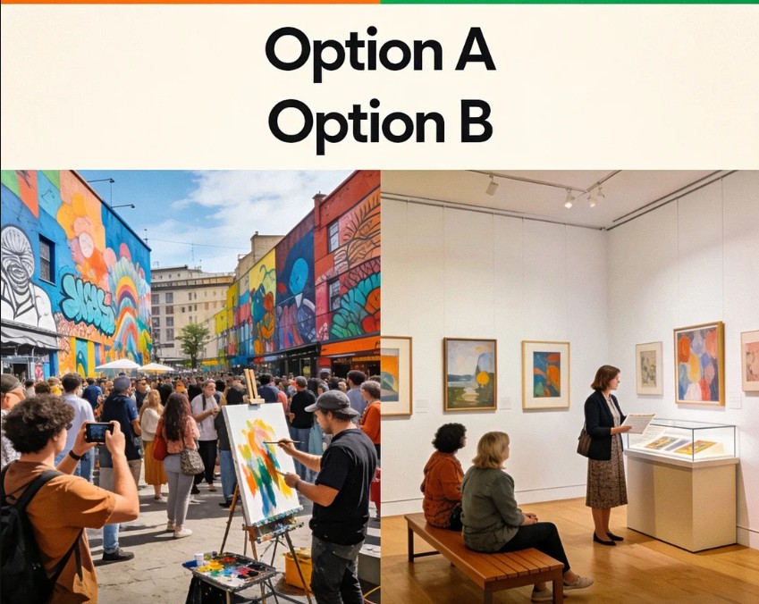 The two options, labelled A and B