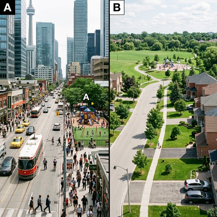 The two options, labelled A and B